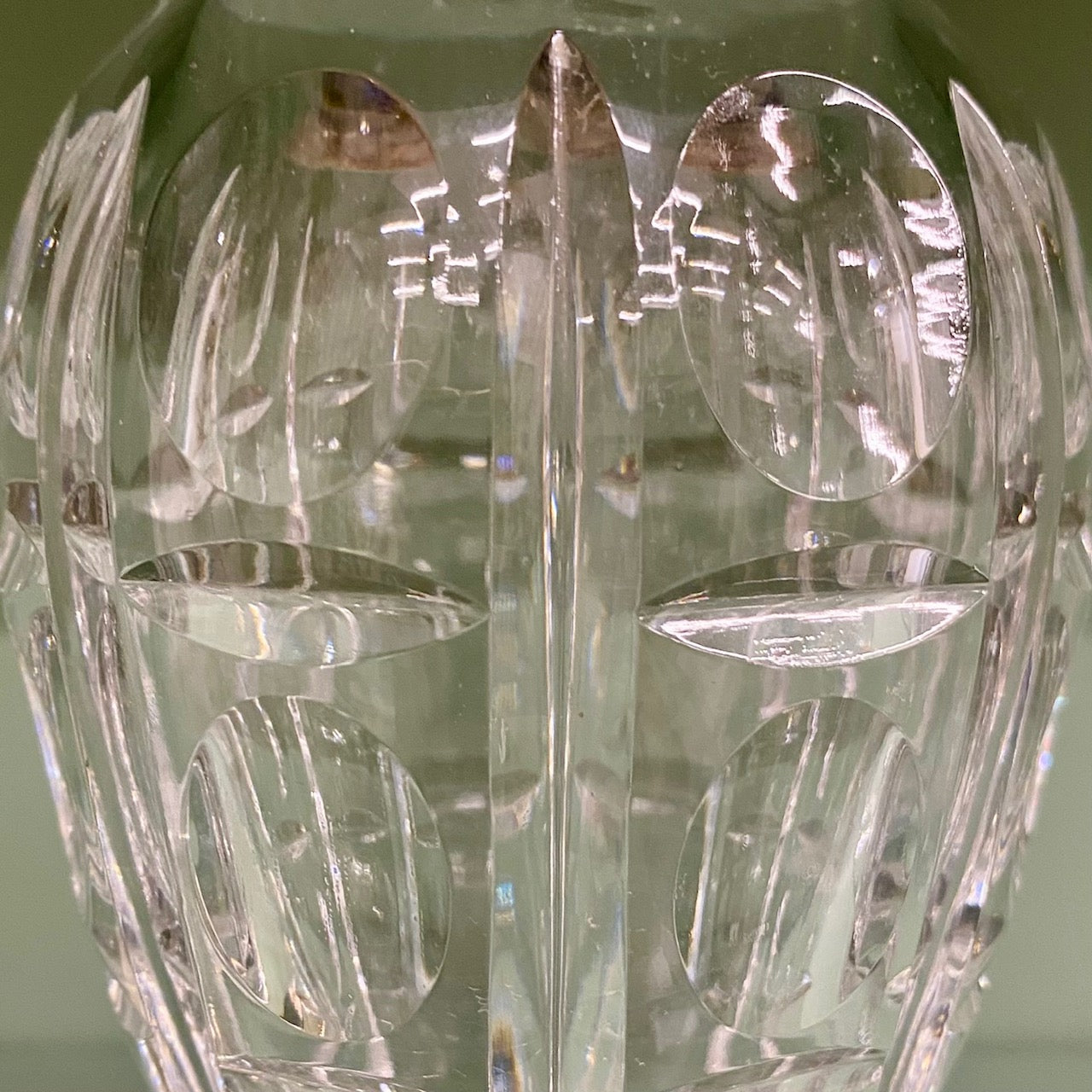 Beautiful Cut Crystal Cocktail Shaker with Silver Plated Lid