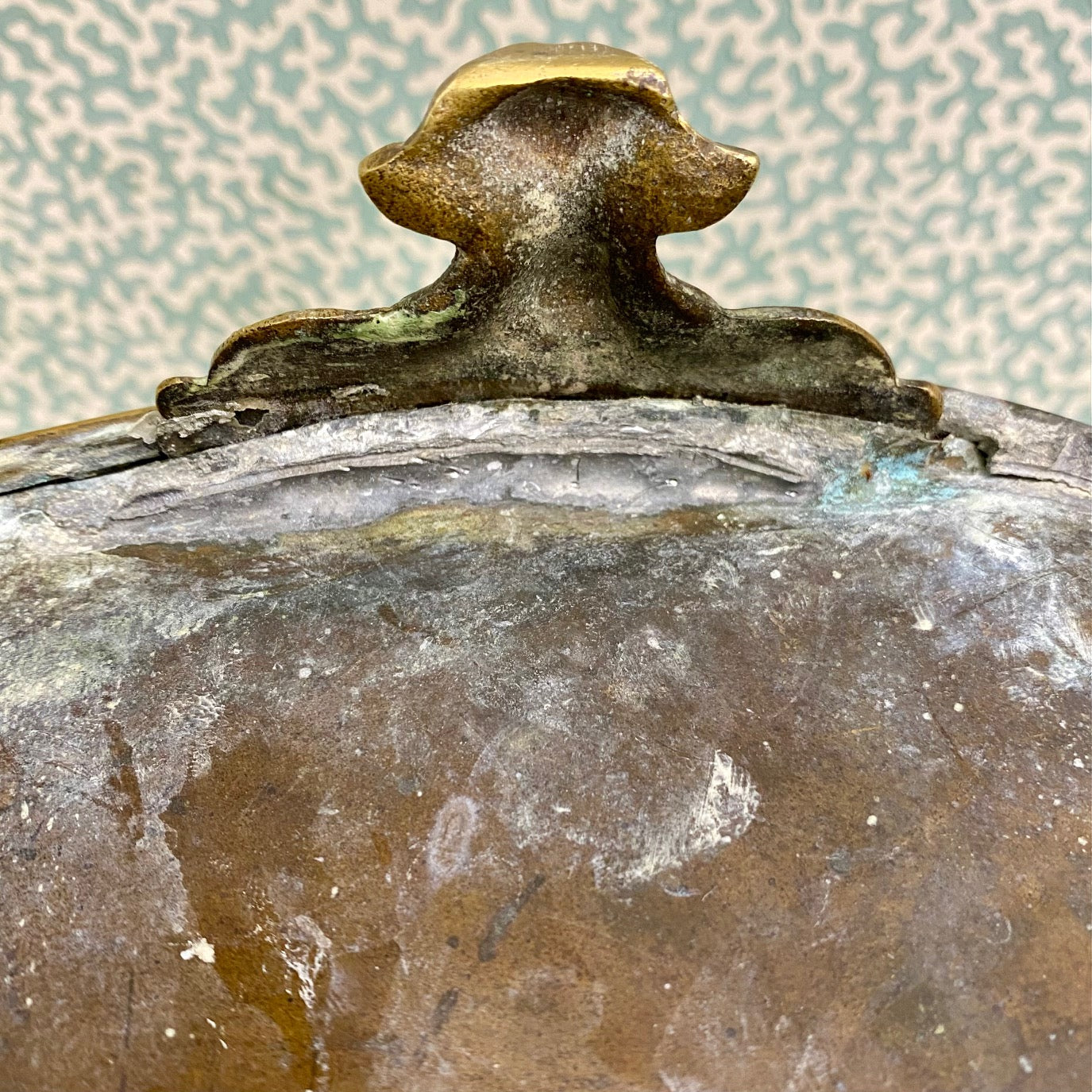 Stunning Antique Brass Planter with Floral Decoration