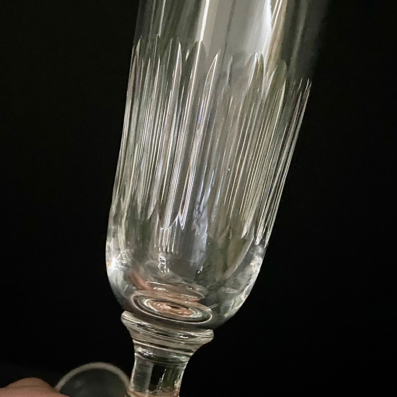 Lovely 1890's Crystal Champagne Flutes Set of 7