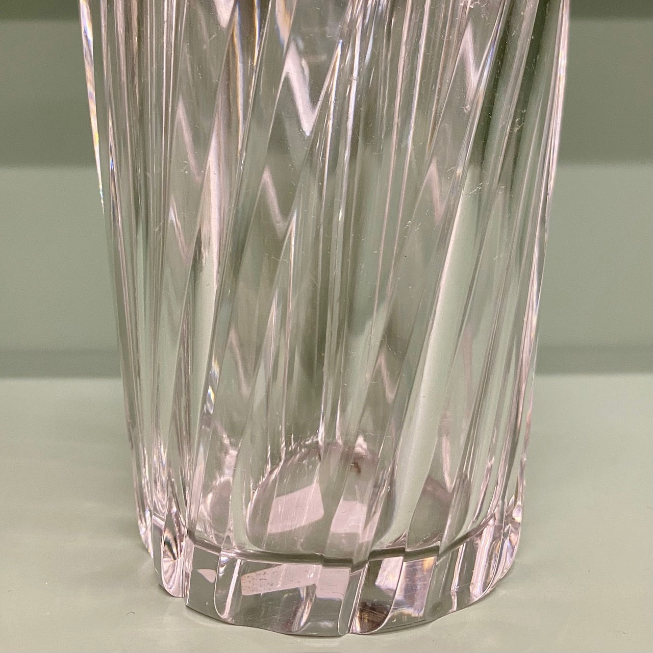 1950's Cut Crystal Cocktail Shaker with hallmarked Silver Lid
