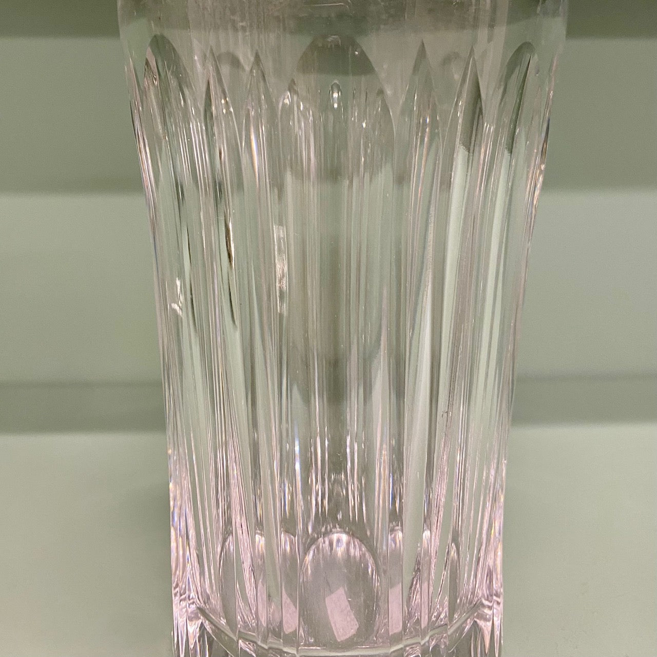 Cut Glass 1950's Cocktail Shaker with Silver Plated Lid