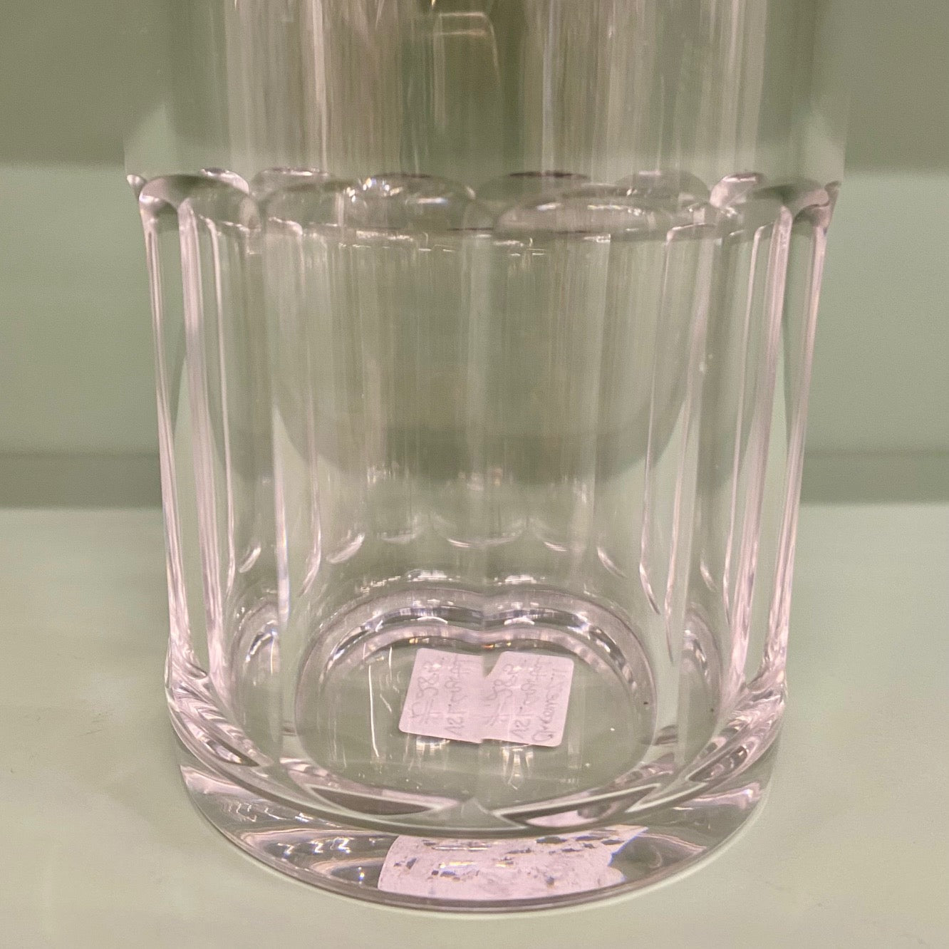 VINTAGE LARGE CUT GLASS & CHROME COCKTAIL SHAKER