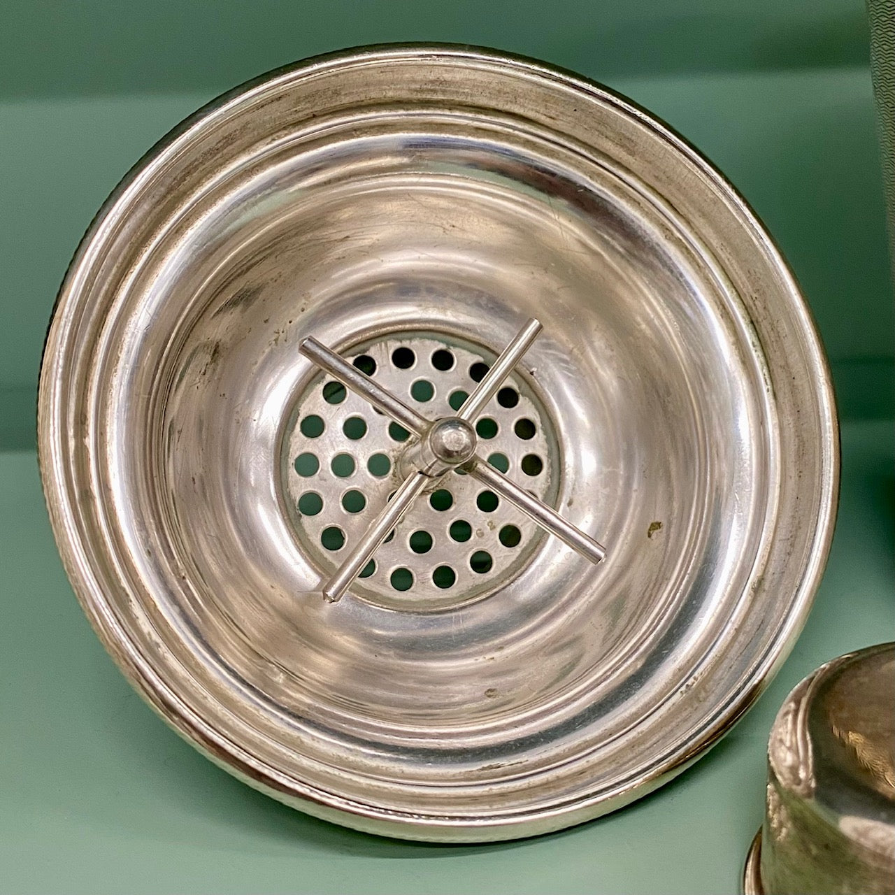 Fabulous Original 1920's Cocktail Shaker with Integral Lemon Squeezer inside the lid