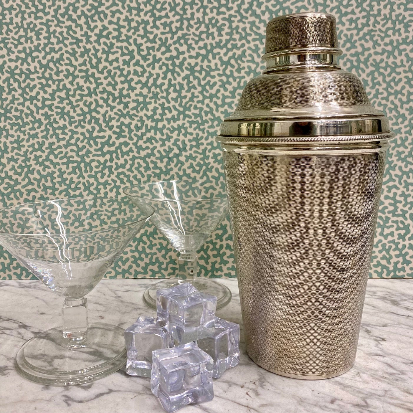 Fabulous Original 1920's Cocktail Shaker with Integral Lemon Squeezer inside the lid