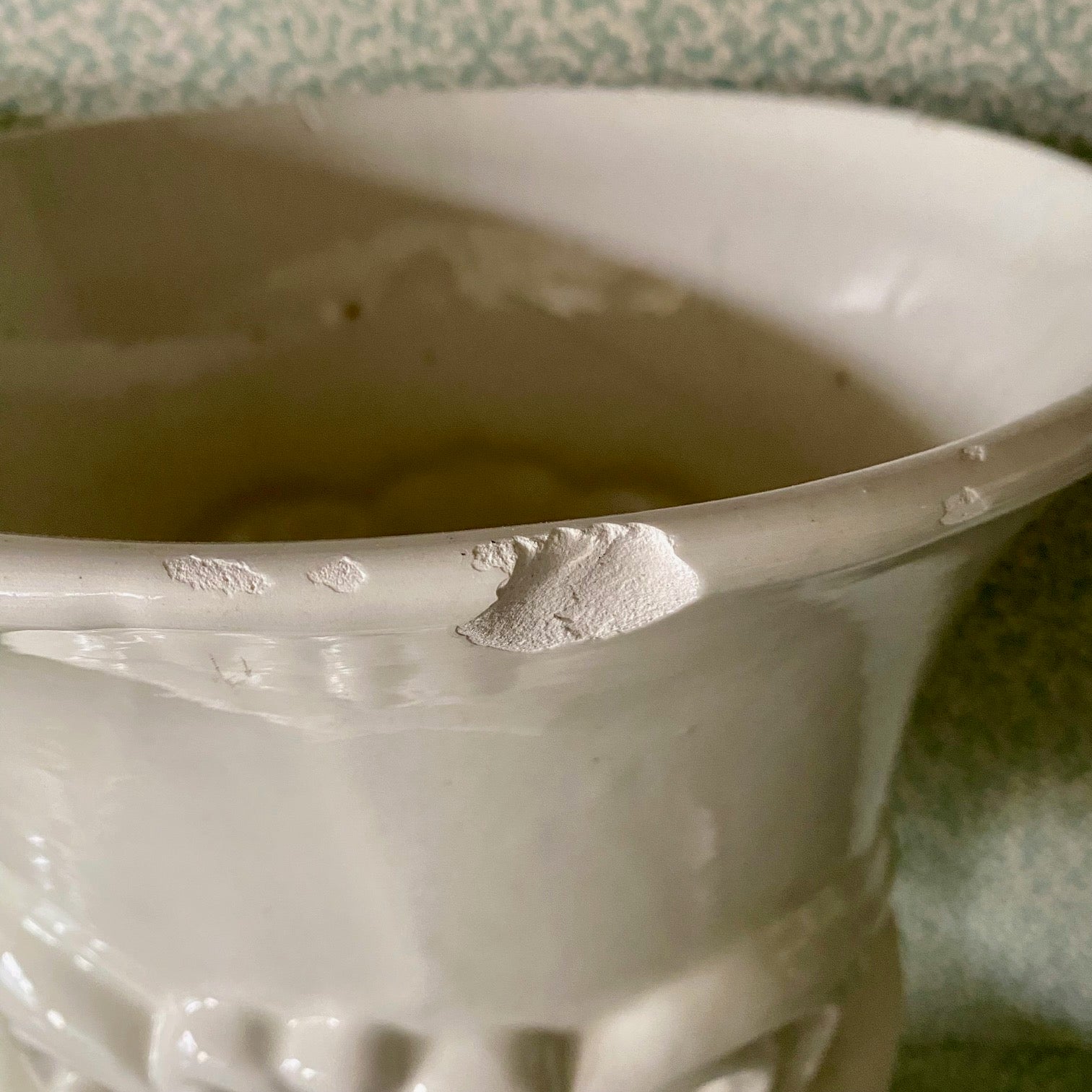 Pair Large White Ceramic Urns
