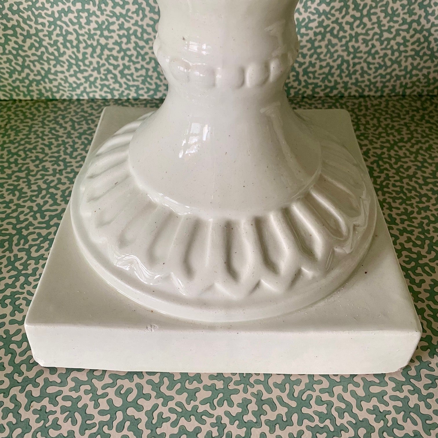 Pair Large White Ceramic Urns