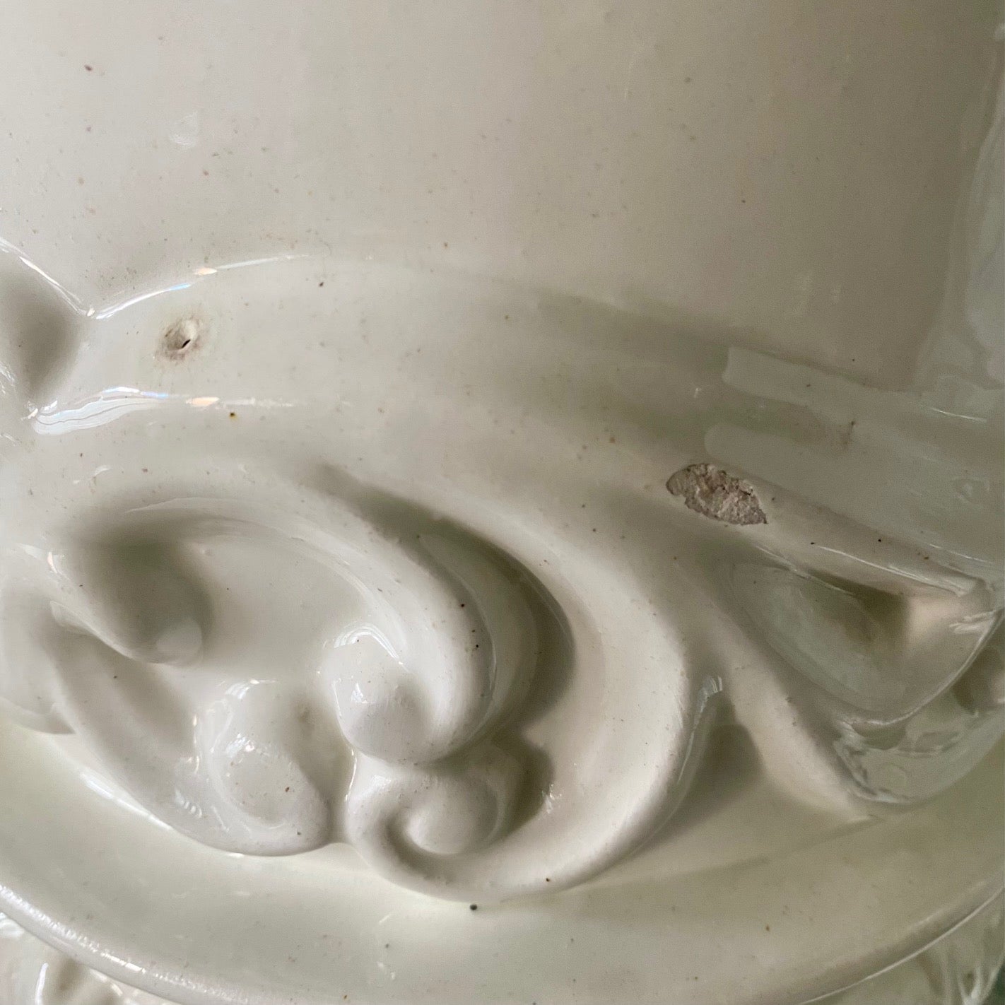 Pair Large White Ceramic Urns