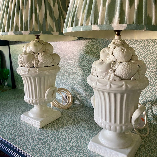Pair Vintage Casa Pupo Fruit Urn Lamps
