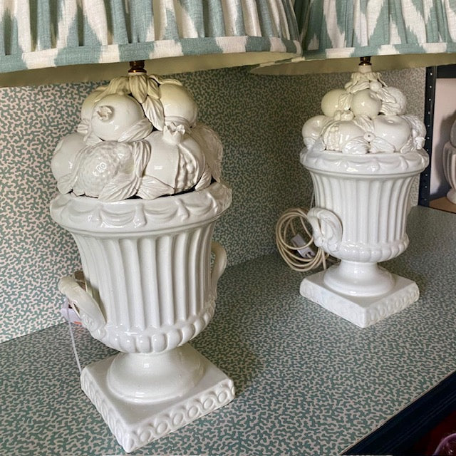 Pair Vintage Casa Pupo Fruit Urn Lamps