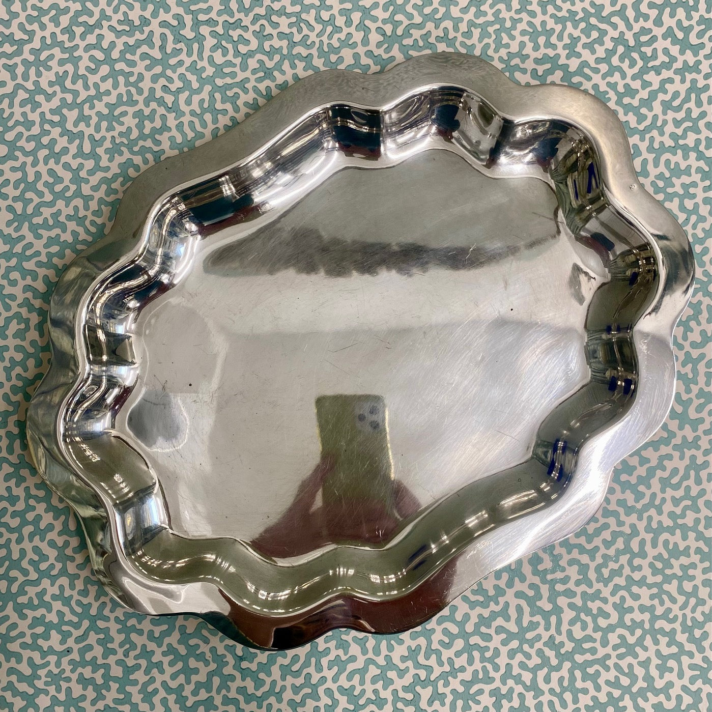 Silver Plated Oval Scalloped Edged Tray 907