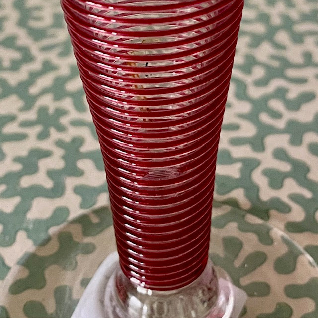 Pair Pink Thread Posy Vases