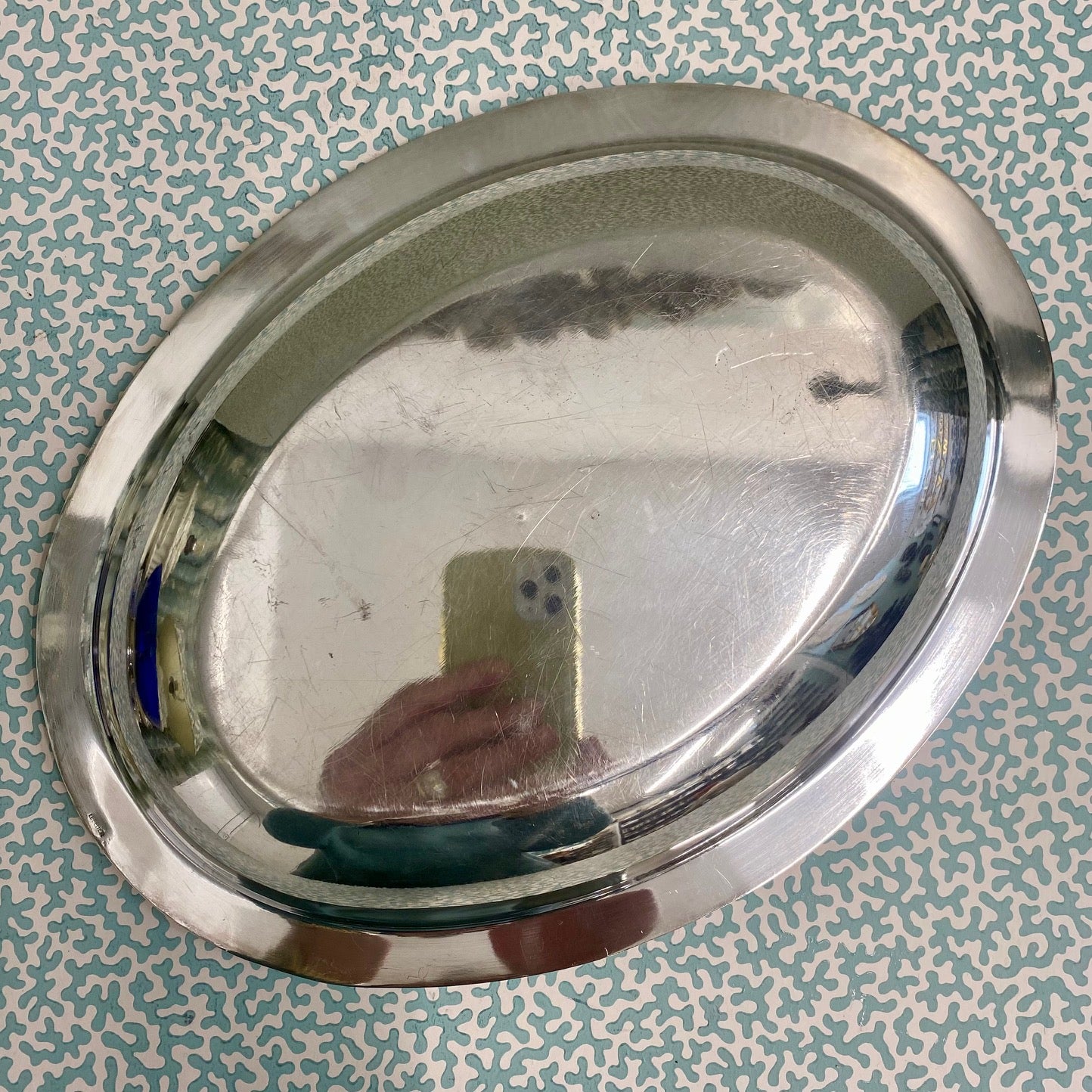 Silver Plated Oval Dish with Beaded Rim G27