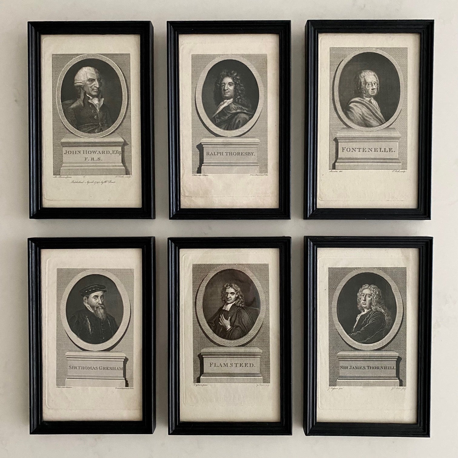 SET 6 SMALL ANTIQUE ENGLISH PORTRAIT ETCHINGS