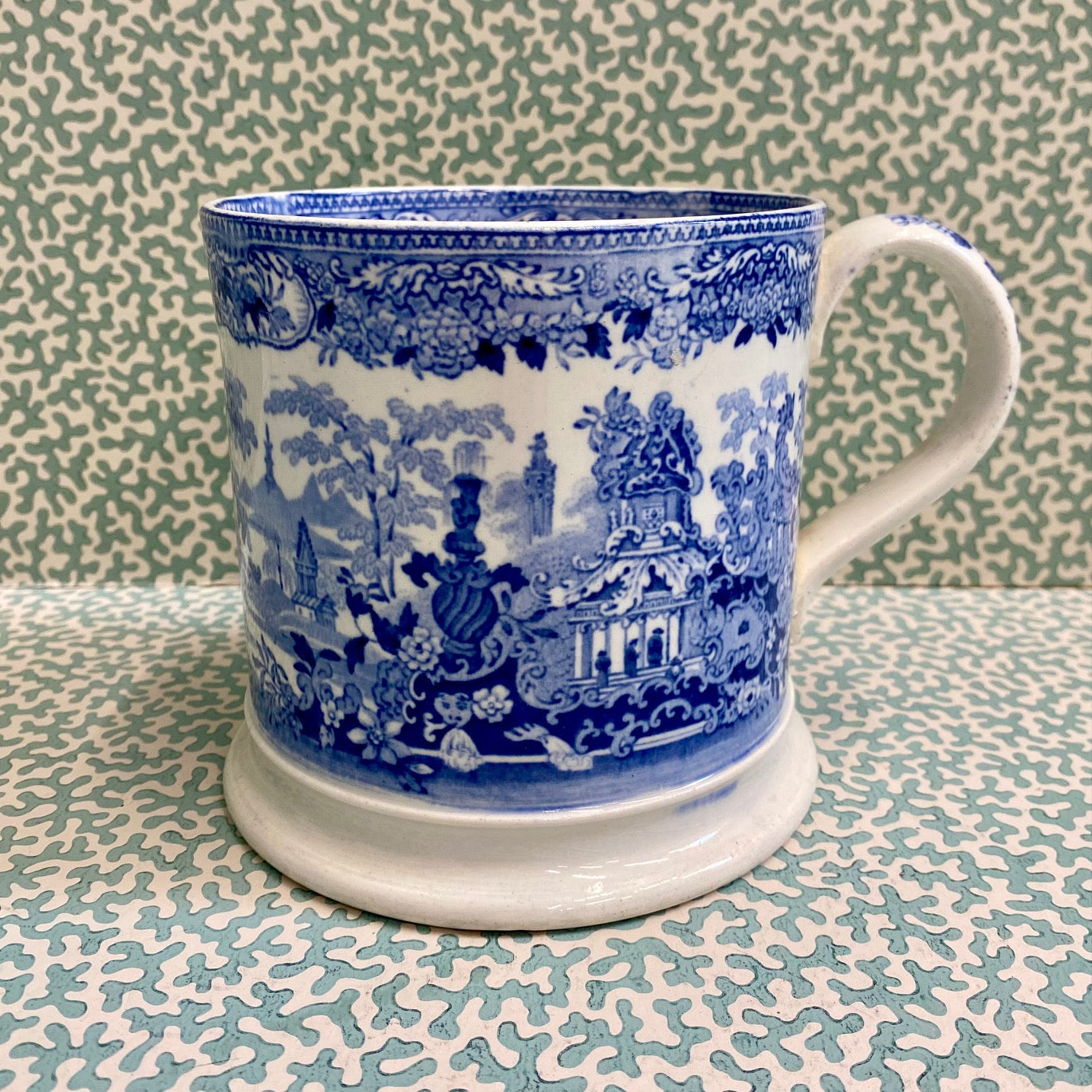 LARGE Victorian Blue & White Mug R76