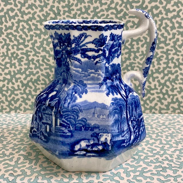 Booths Octagonal Blue & White Jug R71