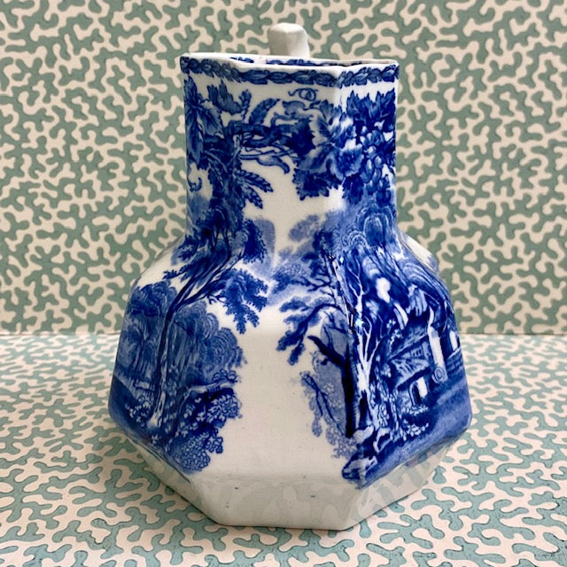 Booths Octagonal Blue & White Jug R71