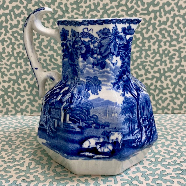 Booths Octagonal Blue & White Jug R71