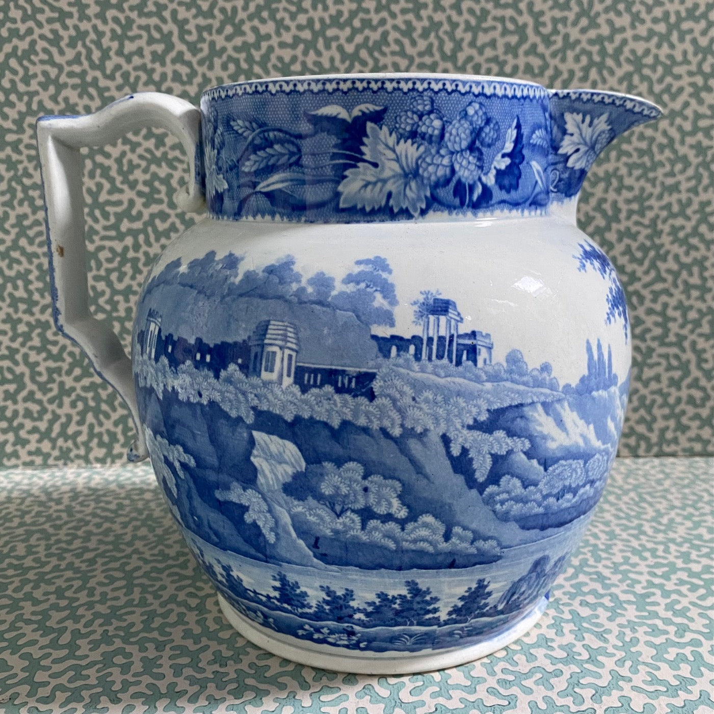 Fabulous Large Minton c.1860 Blue & White Jug R89