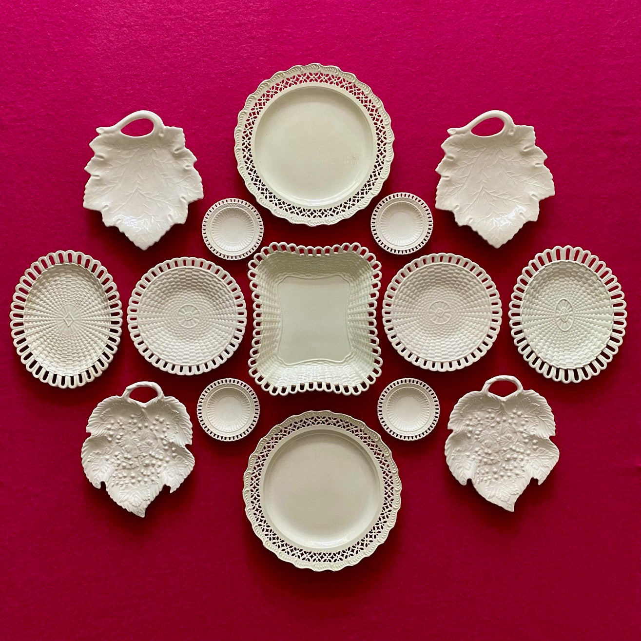 Antique Leeds Creamware Display