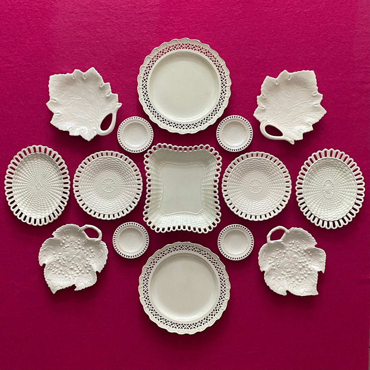 Antique Leeds Creamware Display