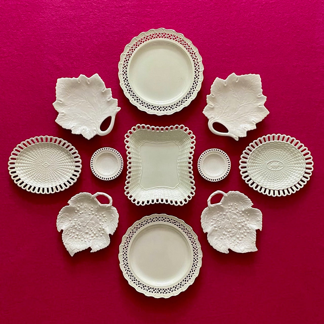 Antique Leeds Creamware Display