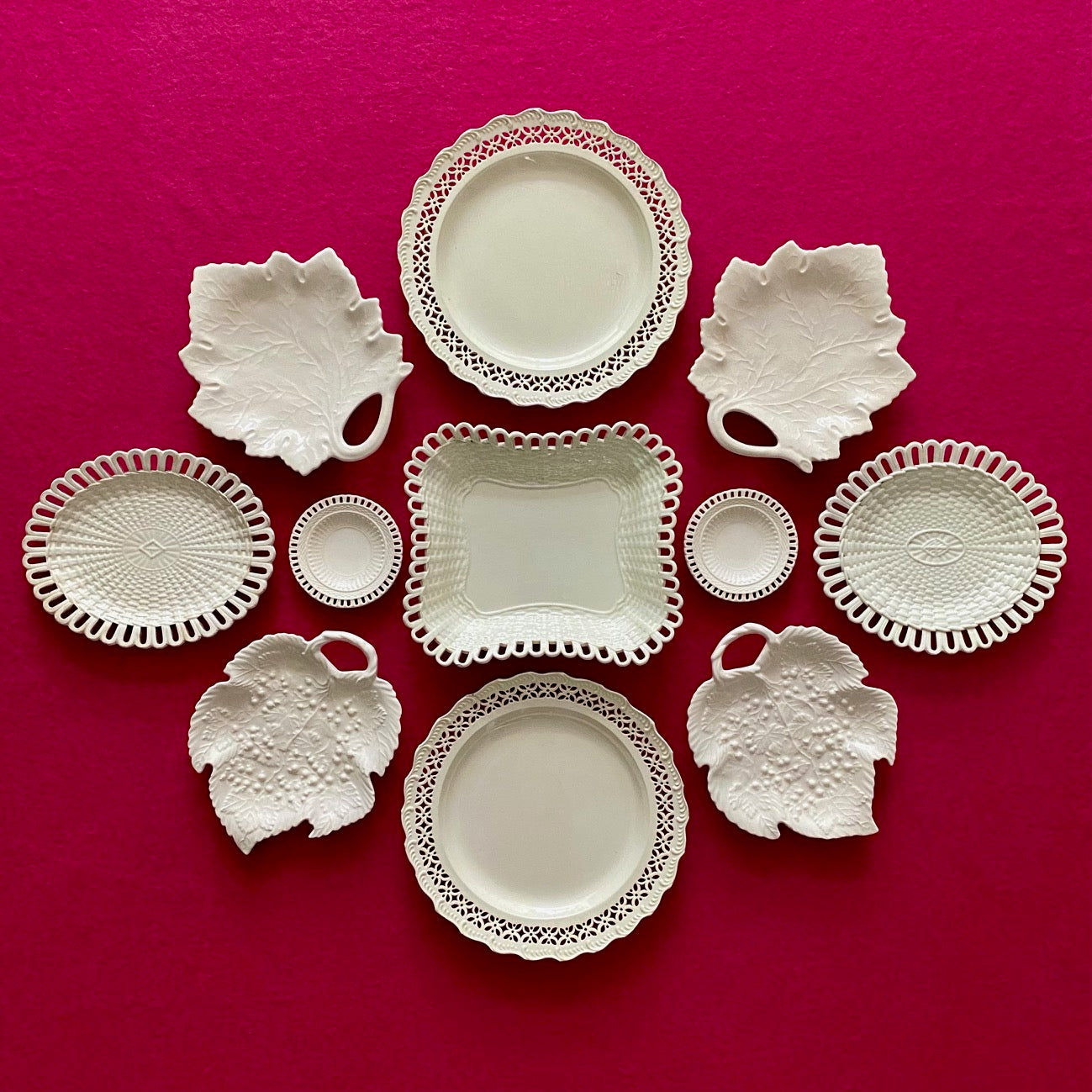 Antique Leeds Creamware Display