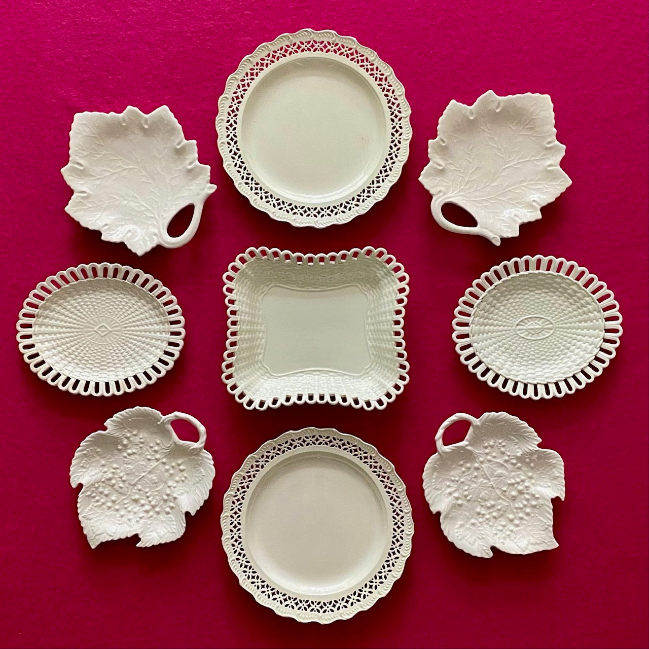 Antique Leeds Creamware Display