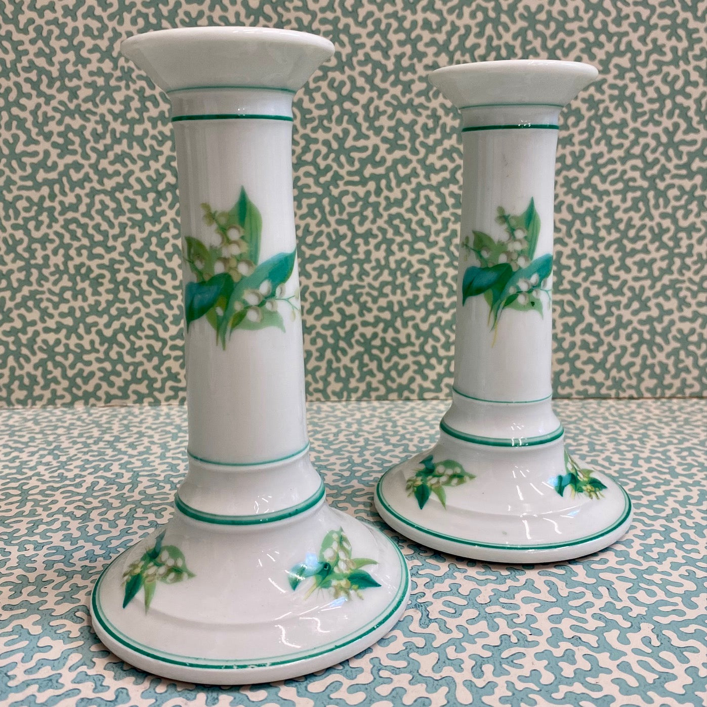 Pair Lily of The Valley Candlesticks S36