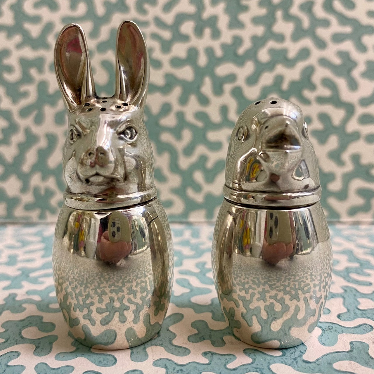 Pair French Sterling Silver Salt & Pepper Shakers P66