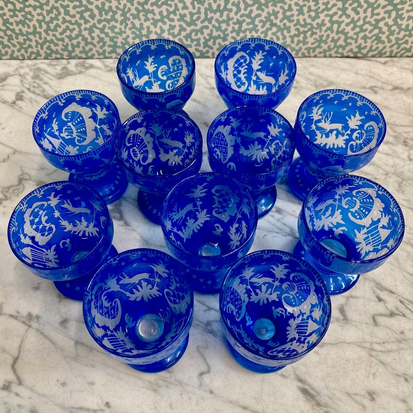 Set 11 Bohemian Blue Shot Glasses Z82