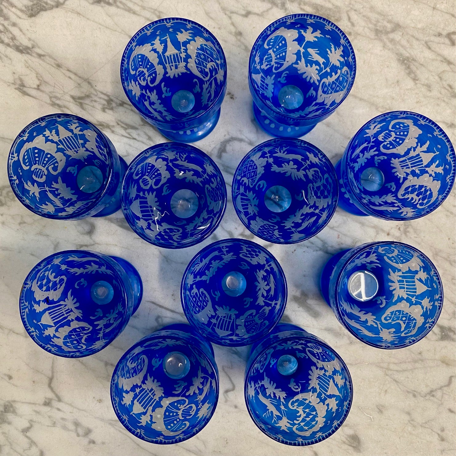 Set 11 Bohemian Blue Shot Glasses Z82