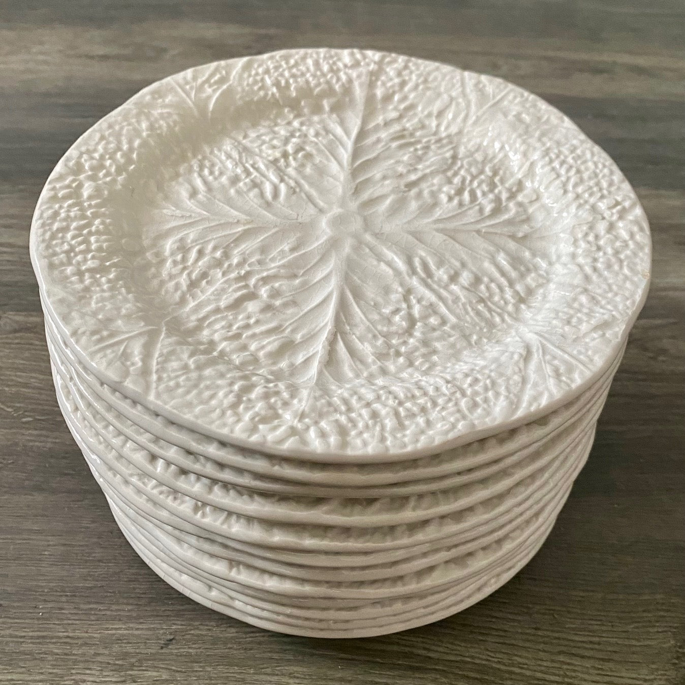 SET 12 VINTAGE CASA PUPO SECLA WHITE CABBAGE SIDE PLATES