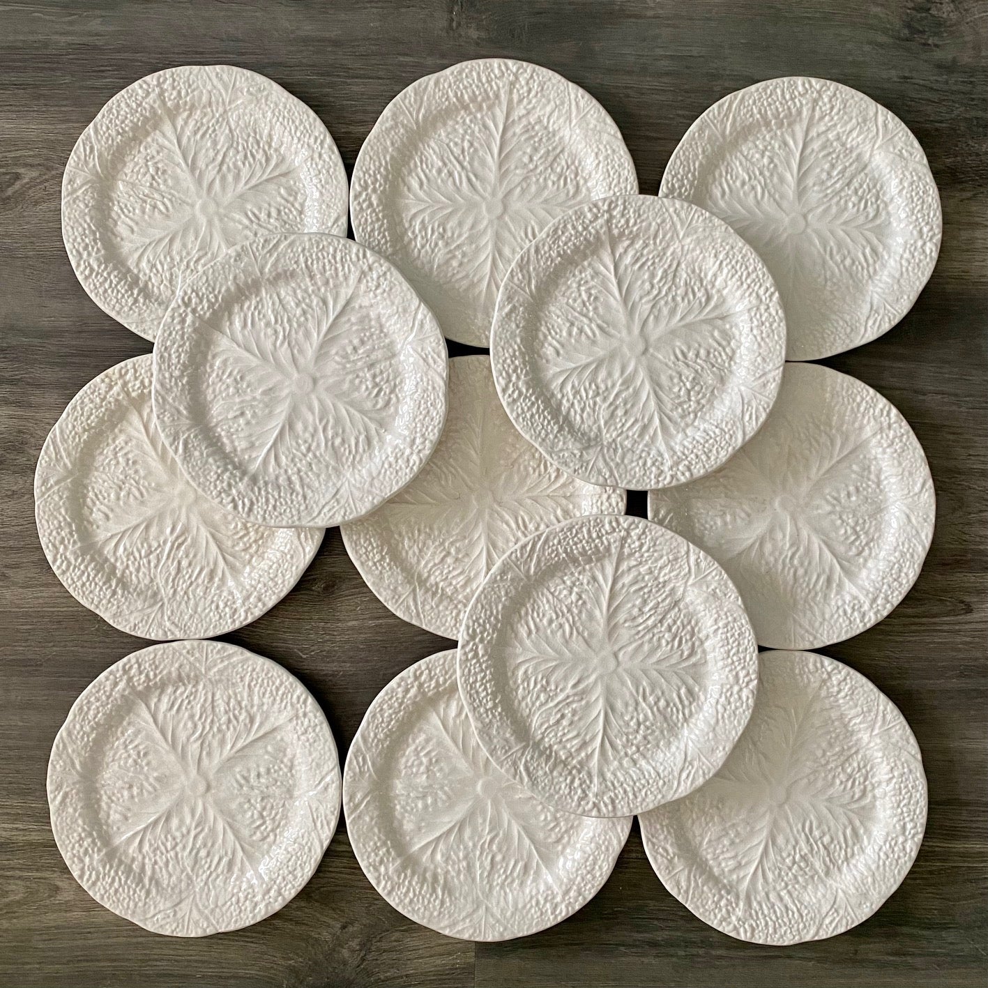 SET 12 VINTAGE CASA PUPO SECLA WHITE CABBAGE SIDE PLATES