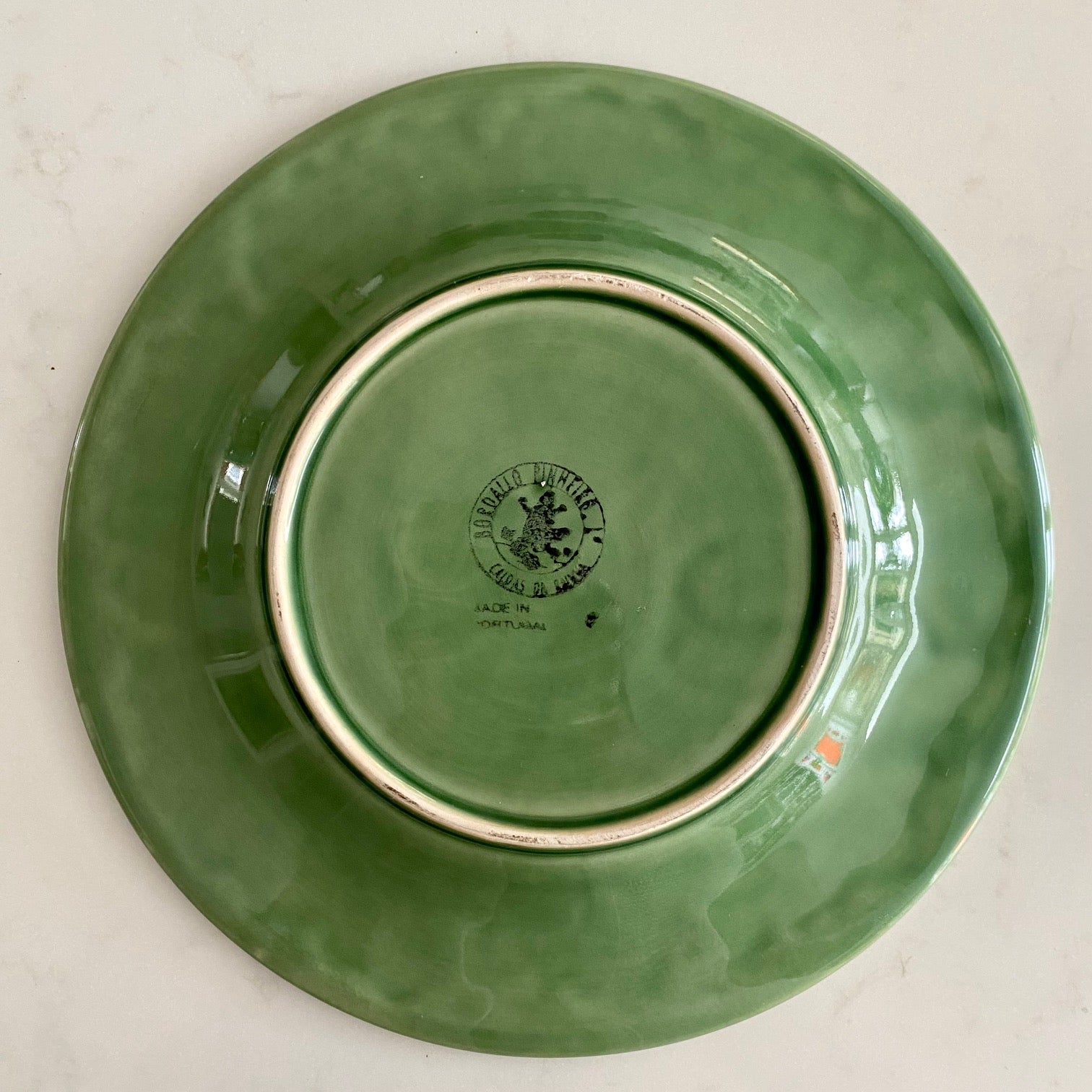 S55 SET 8 VINTAGE BORDALLO PINHEIRO GREEN LEAF SIDE PLATES
