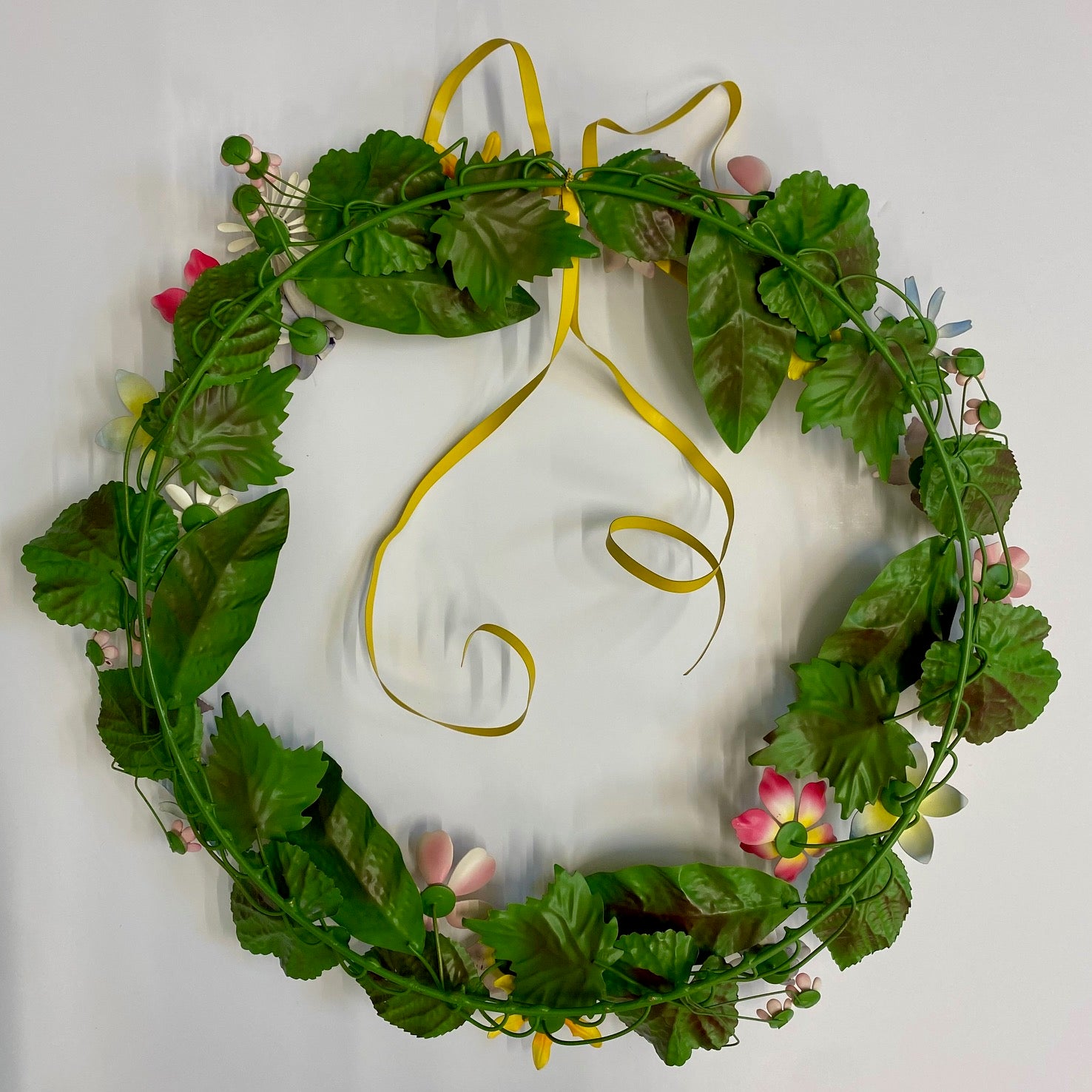 Large Vintage Metal Floral Wreath G169