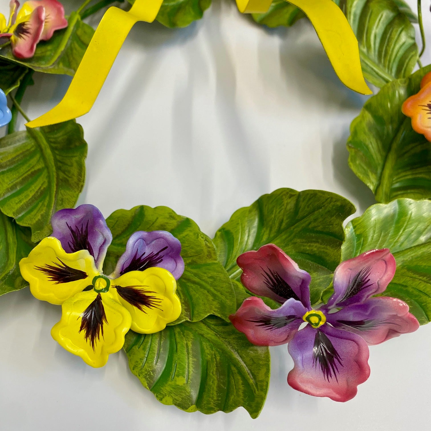 Small Vintage Metal Floral Wreath G170