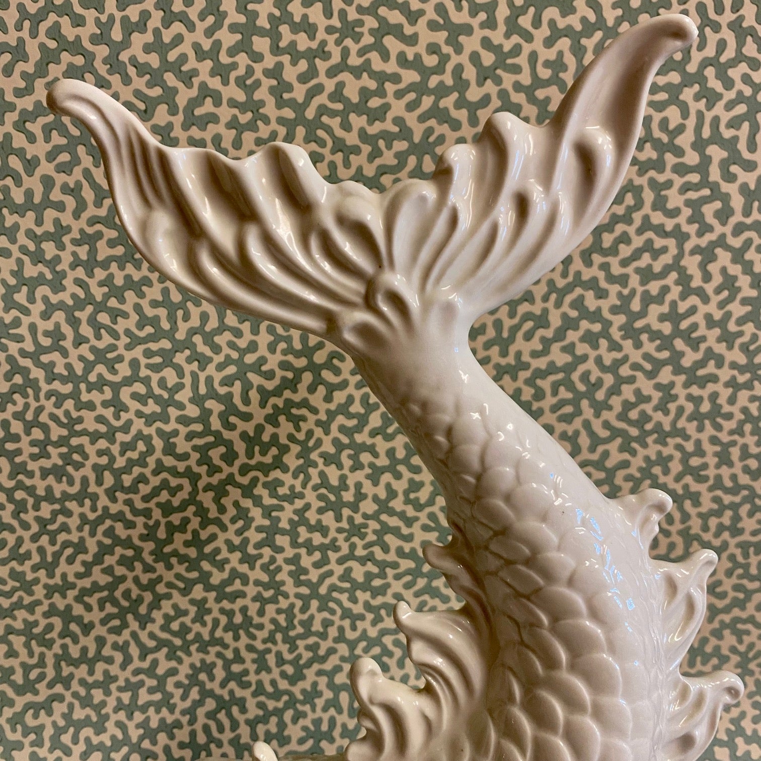 BEAUTIFUL PAIR DRESDEN WHITE PORCELAIN FISH