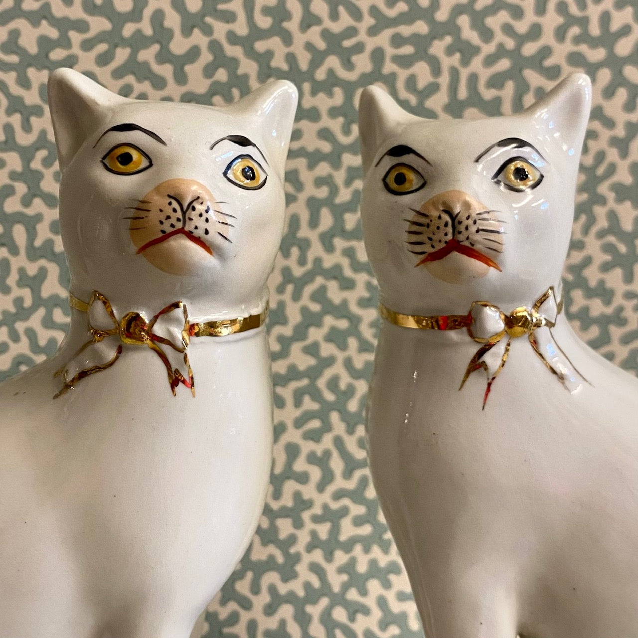 GORGEOUS PAIR RARE STAFFORDSHIRE CATS