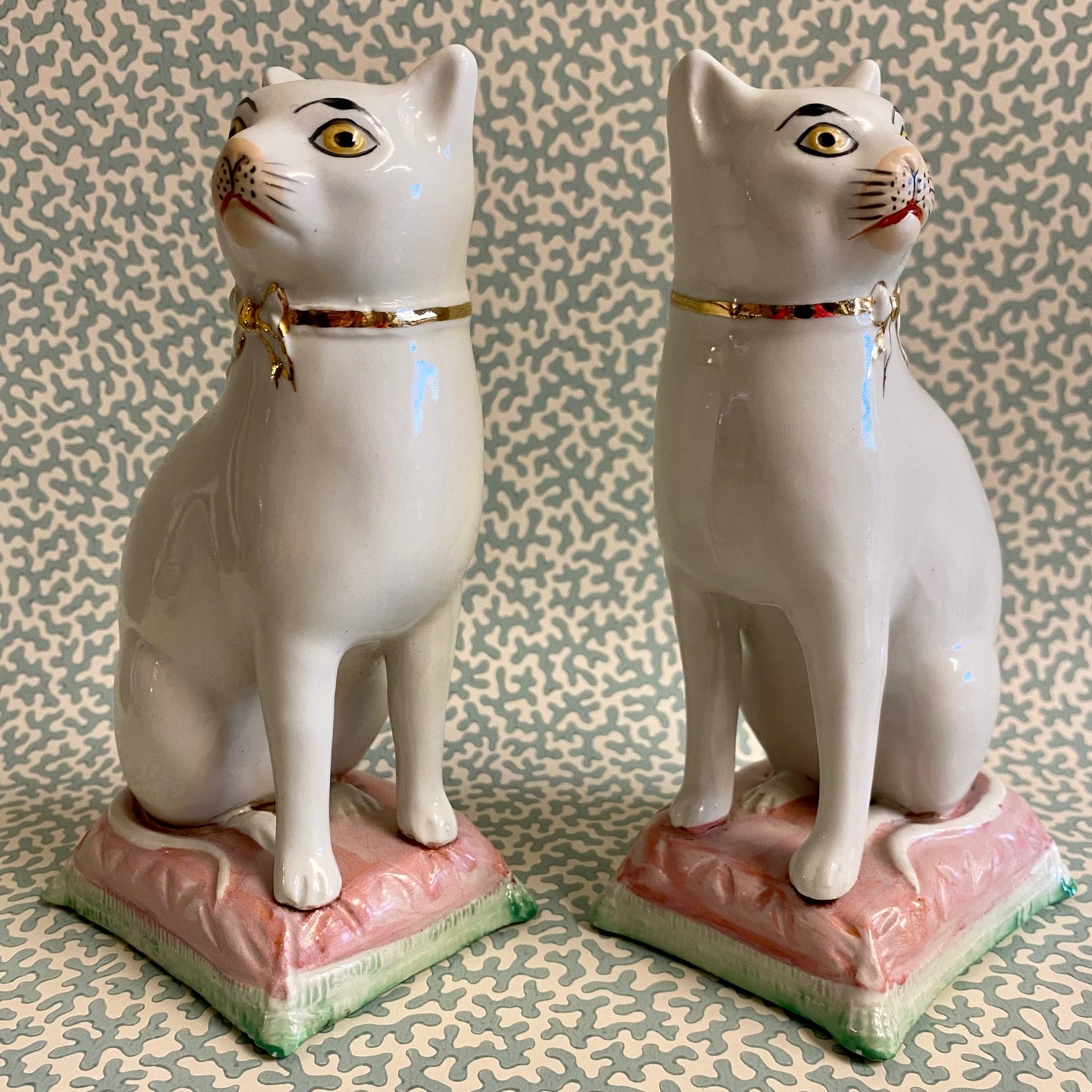 GORGEOUS PAIR RARE STAFFORDSHIRE CATS