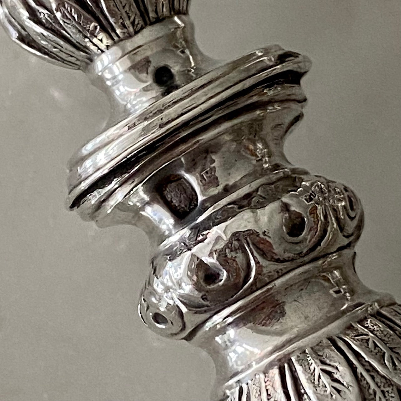 J11 BEAUTIFUL PAIR ANTIQUE FRENCH SILVER & IVORINE SERVERS