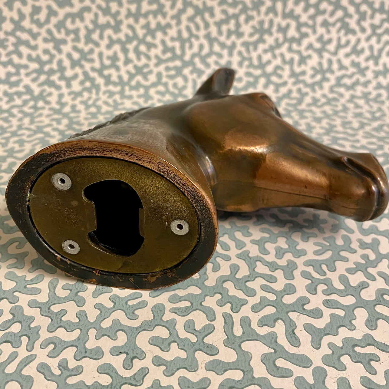 T87 VINTAGE ART DECO FRENCH COPPER ‘PORGINET’ HORSE BOTTLE OPENER
