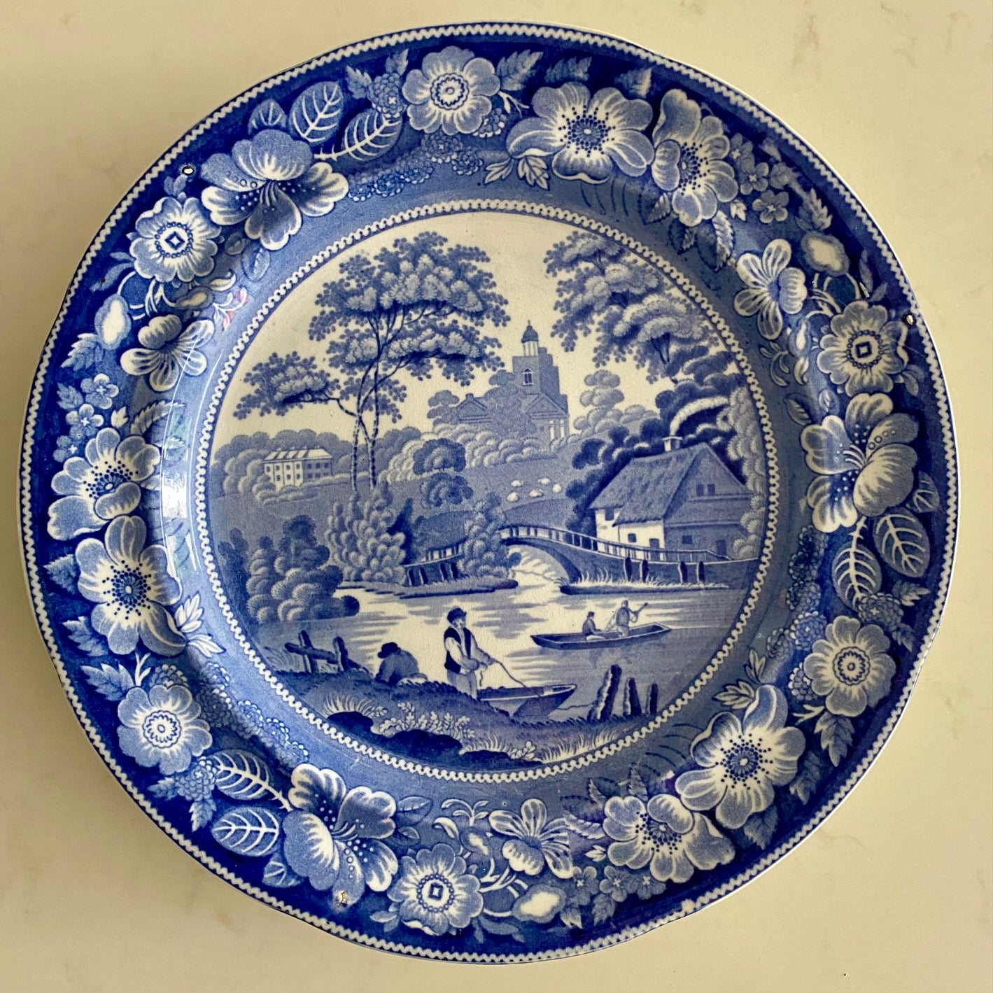 Fabulous Set 20 Wild Rose Staffordshire Blue & White Plates G163