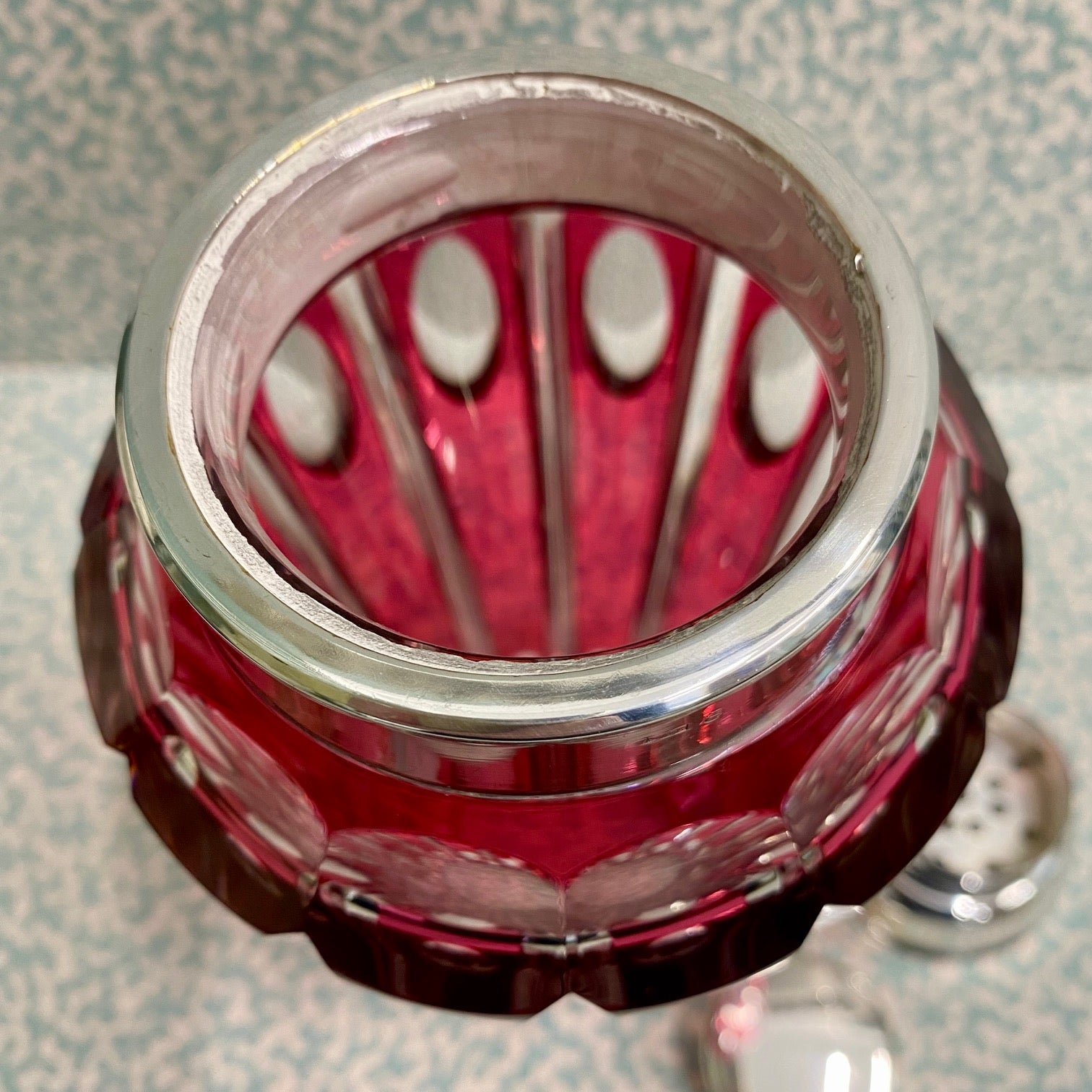 Large Cranberry Crystal Val St Lambert Cocktail Shaker G163