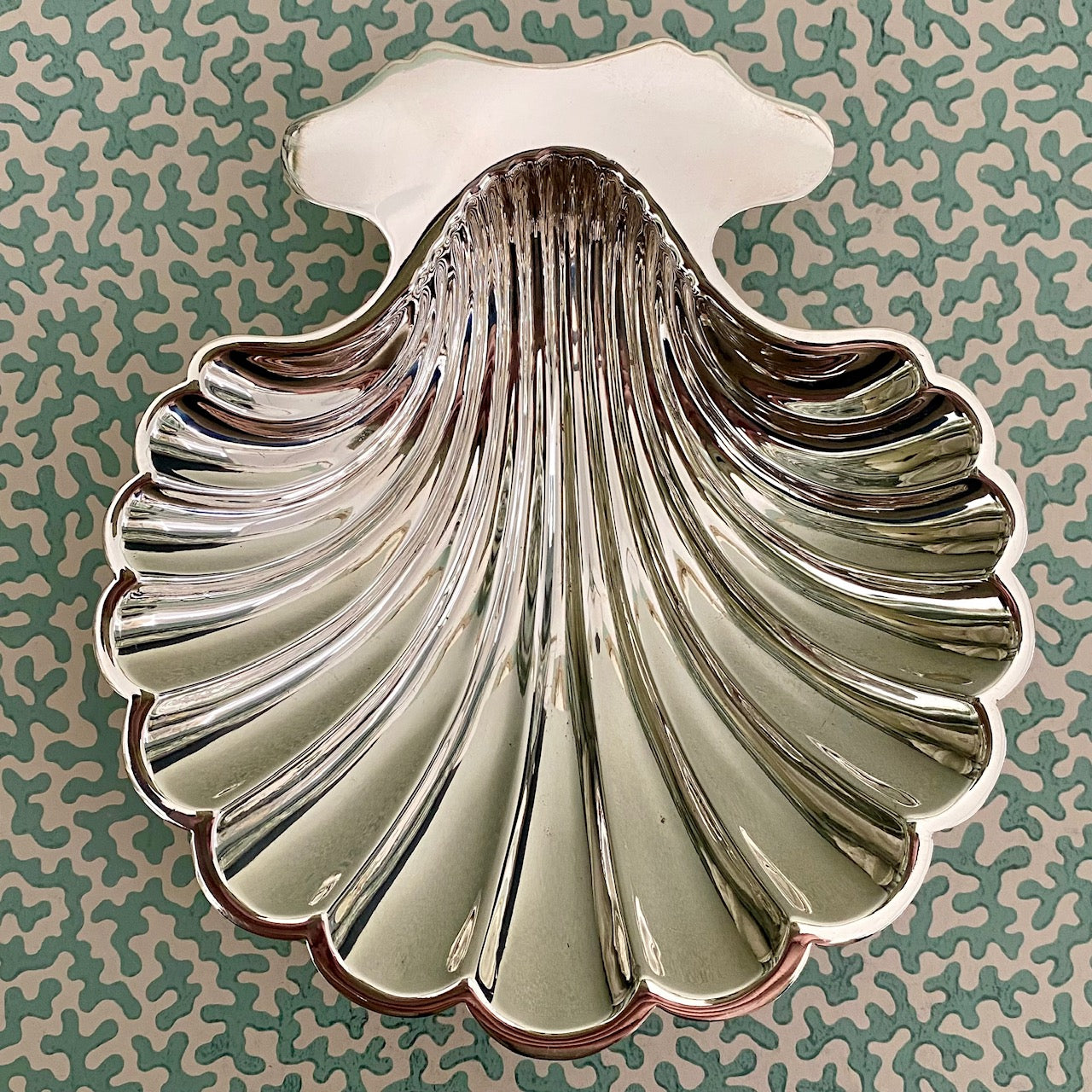 Pair of Silver Plated Scalloped Shell Dishes B135