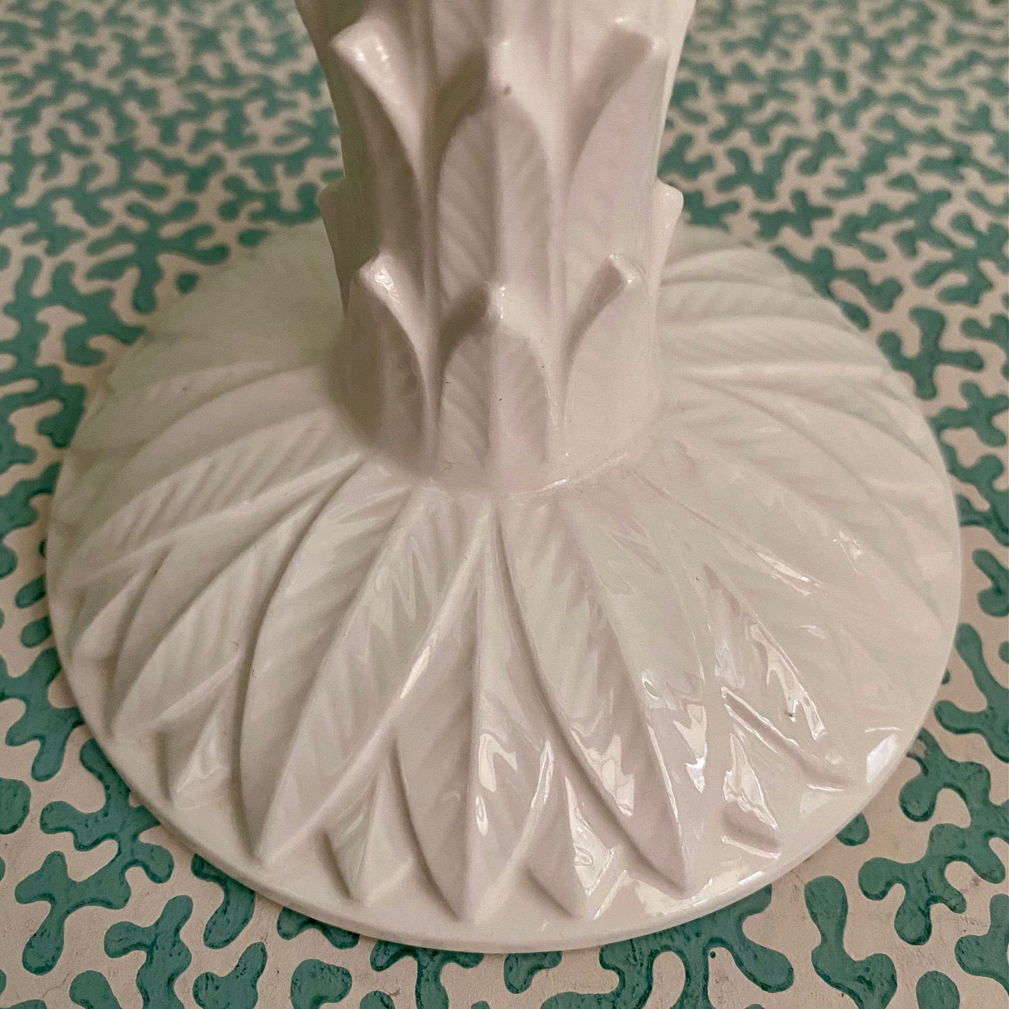 Pair Fitz & Floyd Palm Tree Candlesticks E123