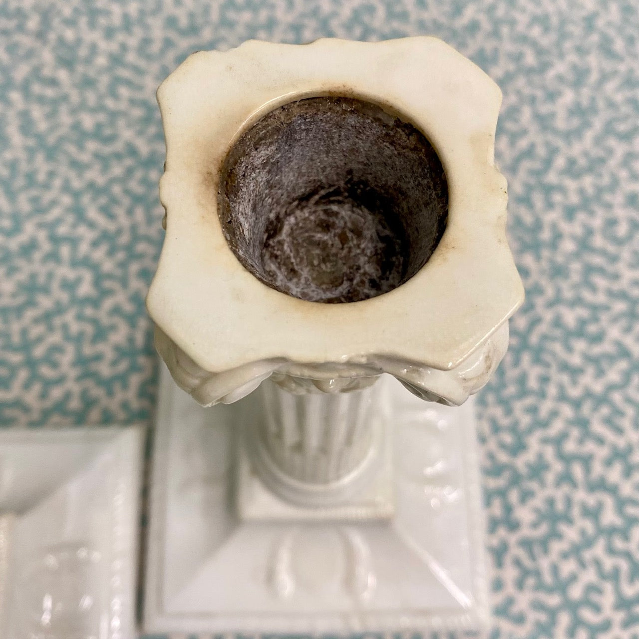 Pair Royal Worcester Corinthian Column Candlesticks C146