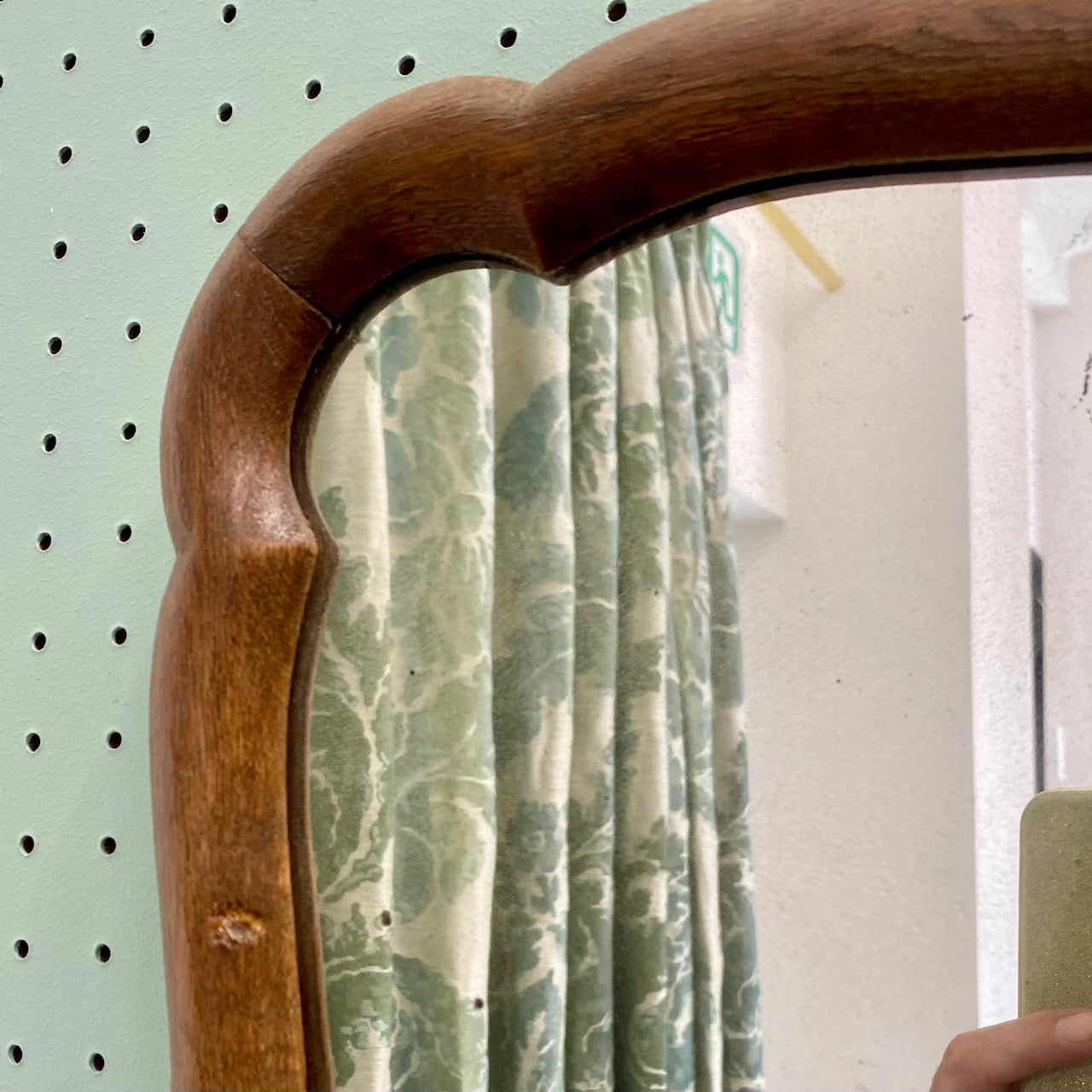 Pair French Oak Square Mirrors E156