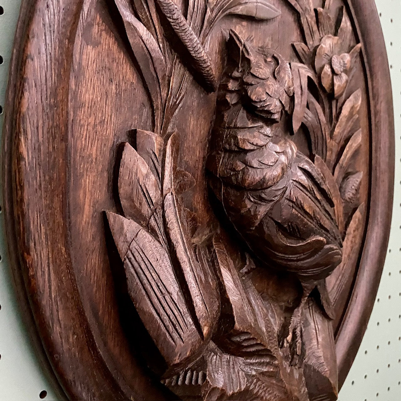 Pair Carved Oak Oval Plaques French c.1840 F195