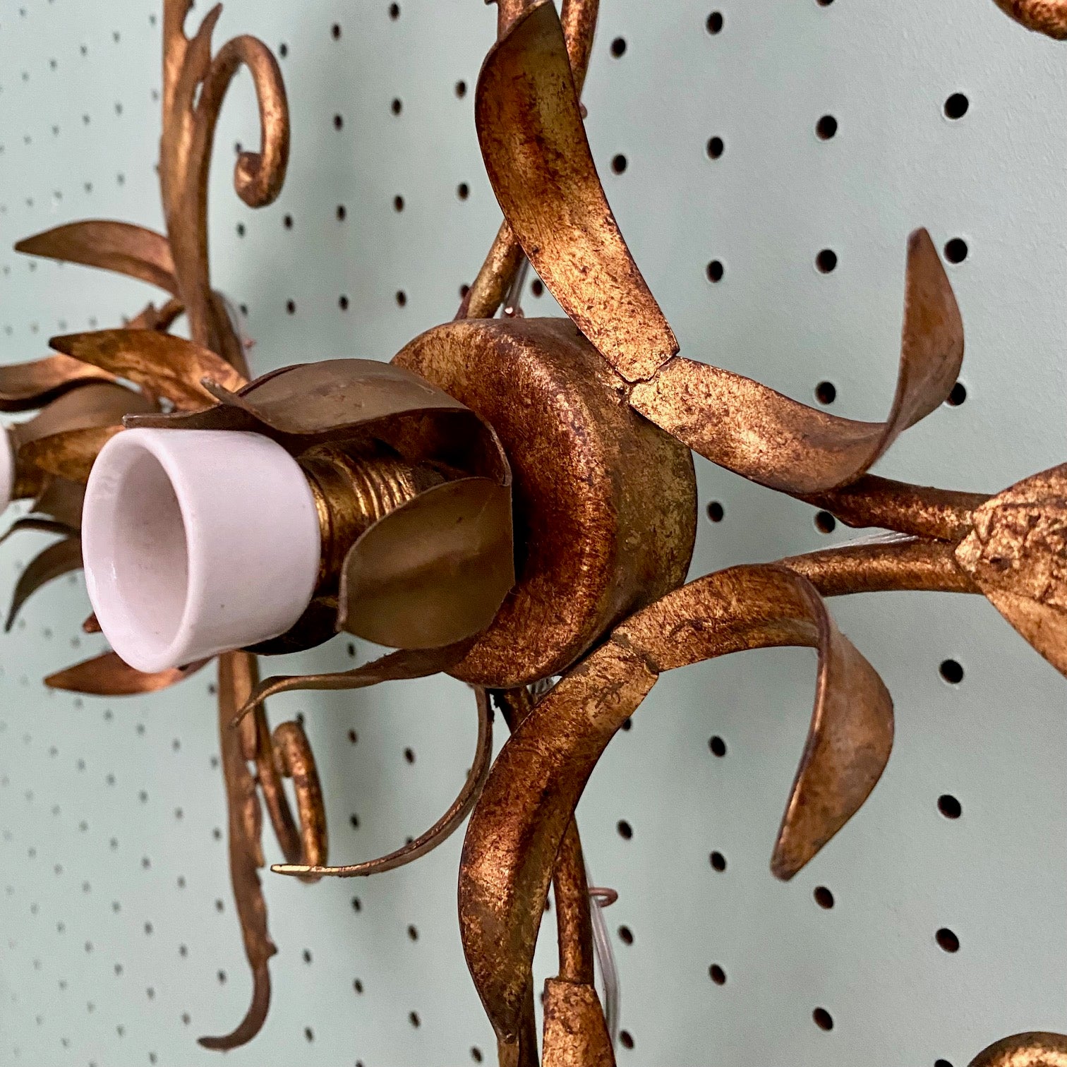 French Gilt Metal Flush Ceiling Light H148