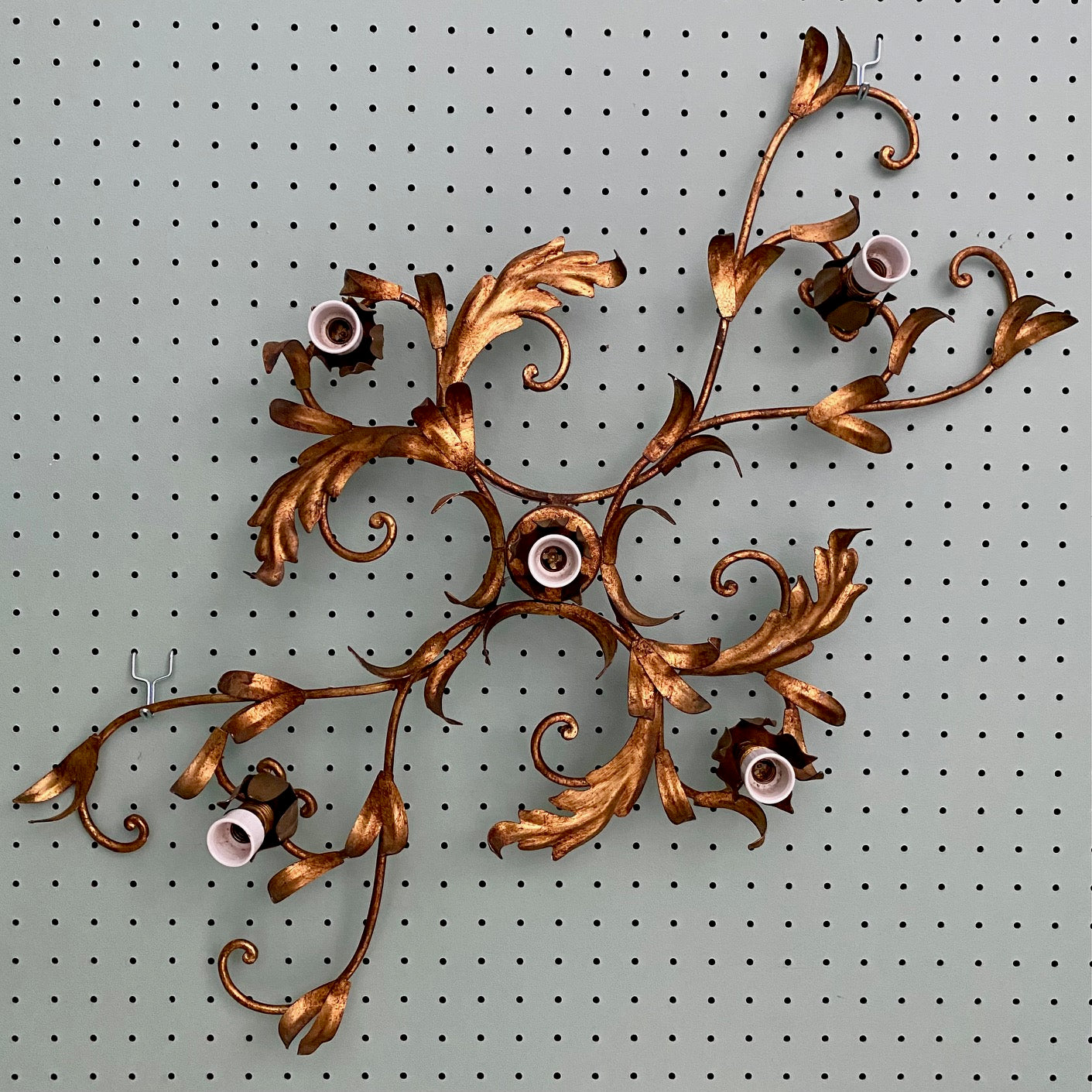French Gilt Metal Flush Ceiling Light H148